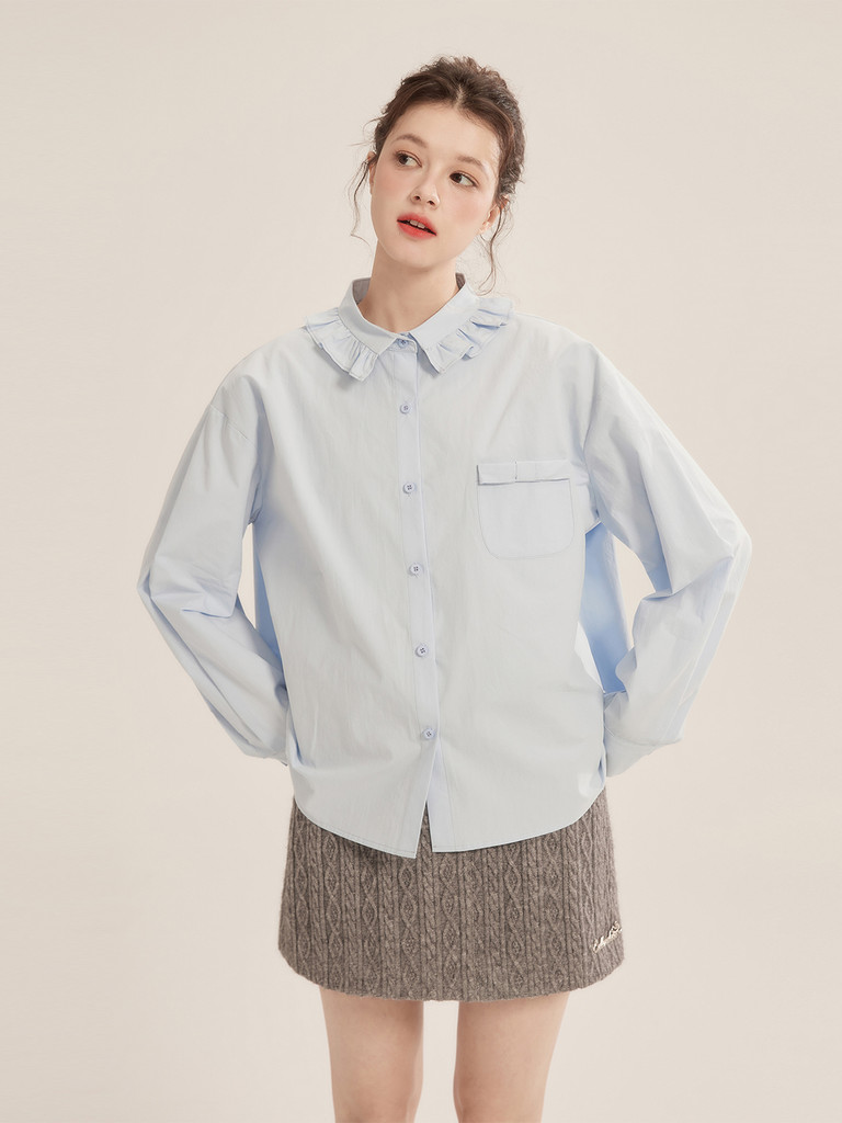 Áo Sơ Mi Nữ Dài Tay Cotton 100% MAKILANA Form Rộng Thiết Kế Cổ Điển Dễ Phối, Mặc Đơn Hoặc Layer Thanh Lịch SM38