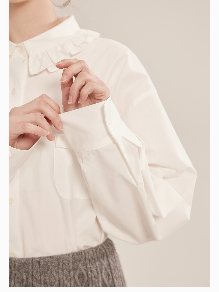 Áo Sơ Mi Nữ Dài Tay Cotton 100% MAKILANA Form Rộng Thiết Kế Cổ Điển Dễ Phối, Mặc Đơn Hoặc Layer Thanh Lịch SM38