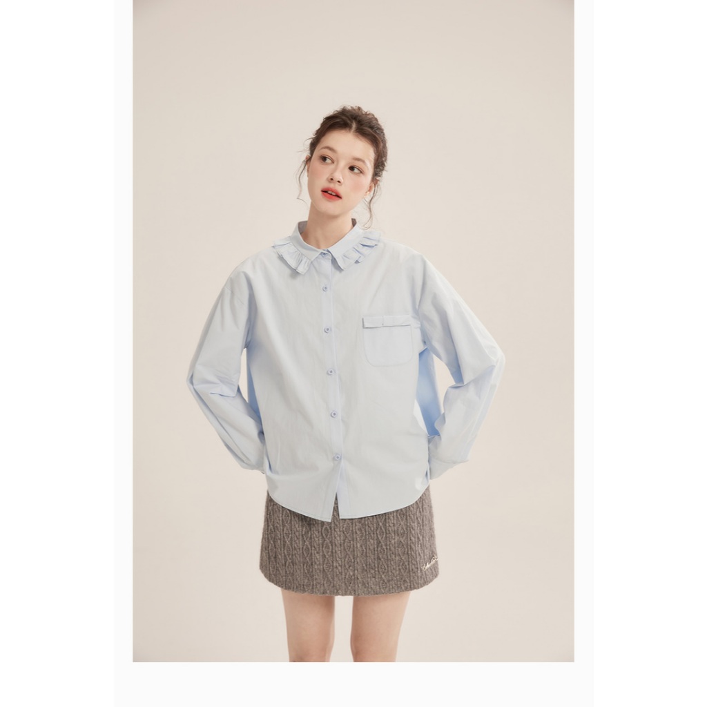 Áo Sơ Mi Nữ Dài Tay Cotton 100% MAKILANA Form Rộng Thiết Kế Cổ Điển Dễ Phối, Mặc Đơn Hoặc Layer Thanh Lịch SM38