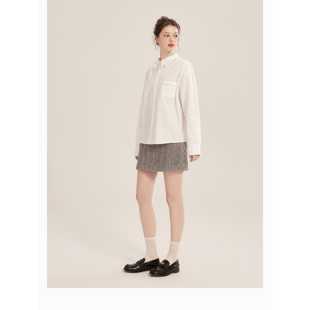 Áo Sơ Mi Nữ Dài Tay Cotton 100% MAKILANA Form Rộng Thiết Kế Cổ Điển Dễ Phối, Mặc Đơn Hoặc Layer Thanh Lịch SM38
