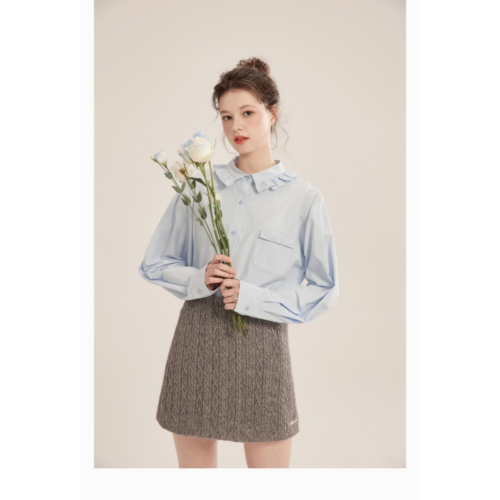 Áo Sơ Mi Nữ Dài Tay Cotton 100% MAKILANA Form Rộng Thiết Kế Cổ Điển Dễ Phối, Mặc Đơn Hoặc Layer Thanh Lịch SM38