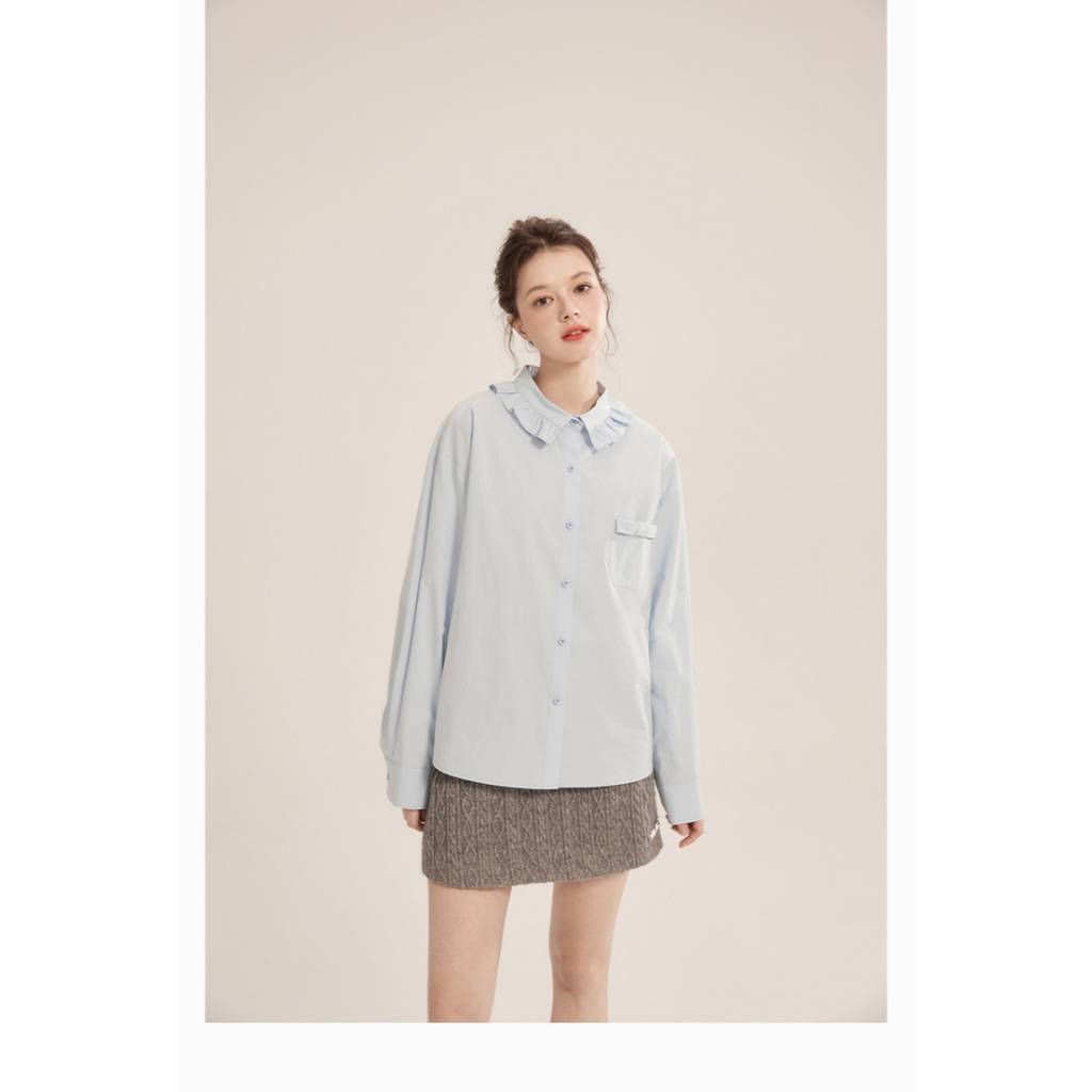 Áo Sơ Mi Nữ Dài Tay Cotton 100% MAKILANA Form Rộng Thiết Kế Cổ Điển Dễ Phối, Mặc Đơn Hoặc Layer Thanh Lịch SM38