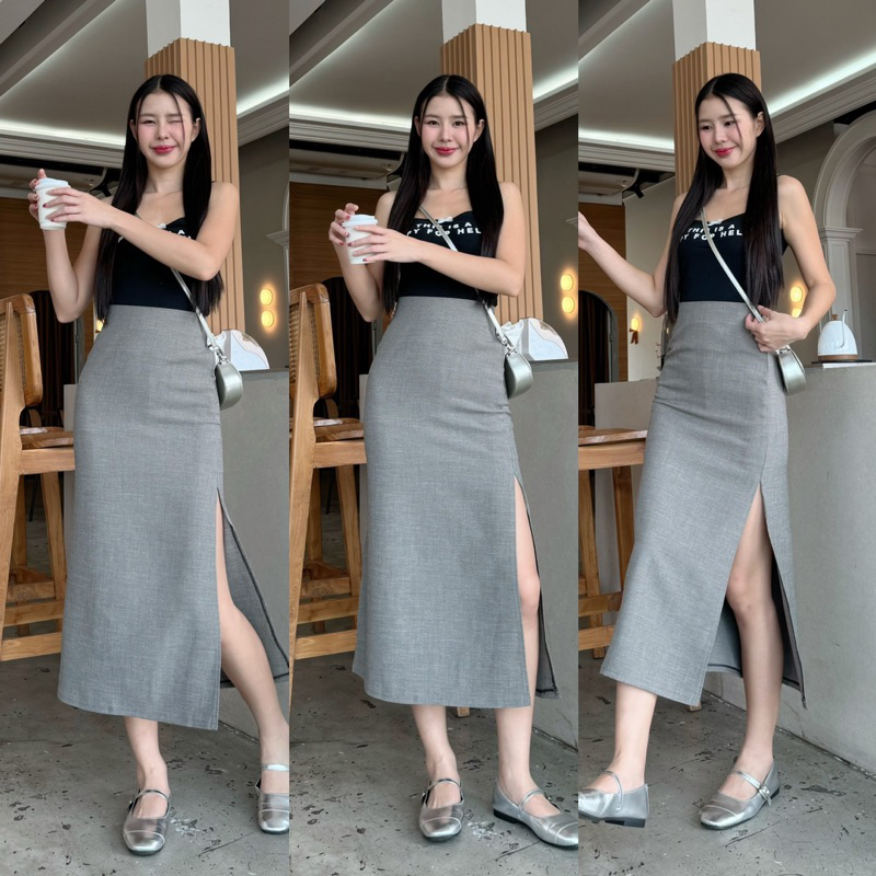 Chân váy dáng đuôi cá xẻ tà CV2501