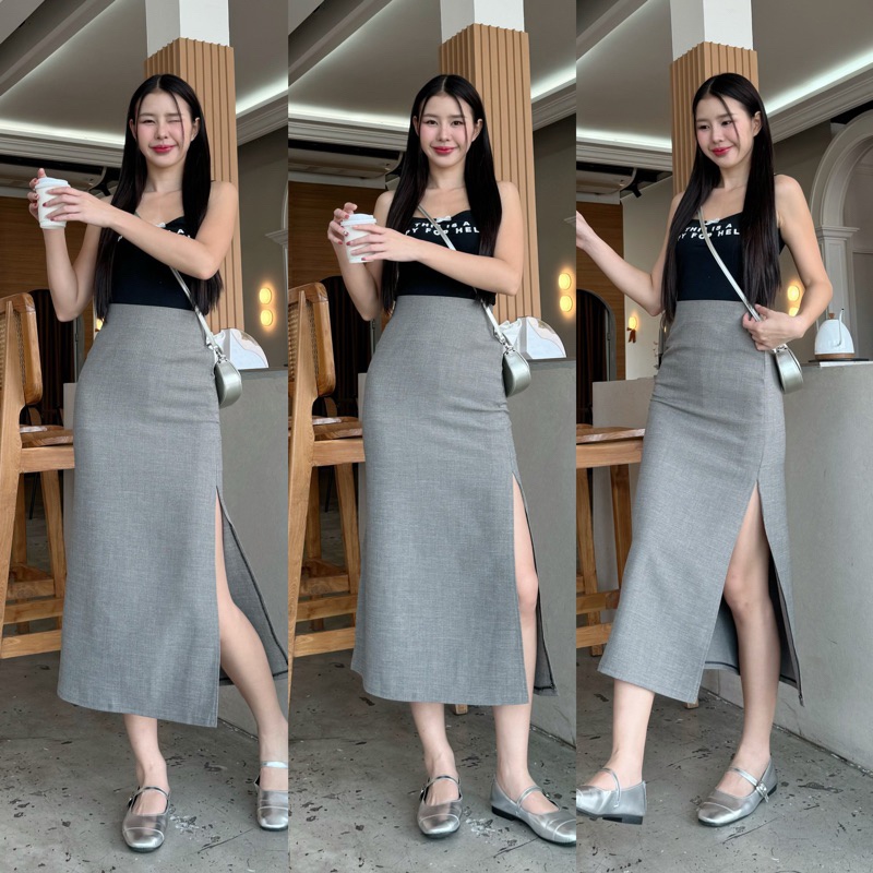 Chân váy dáng đuôi cá xẻ tà CV2501
