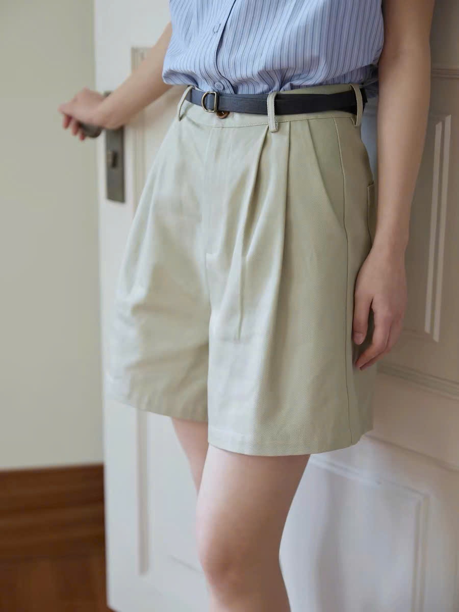 QS14 - QUẦN SHORT ỐNG RỘNG CẠP CAO MÀU KAKI ĐA NĂNG MAKILANA DÀNH CHO NỮ, QUẦN ĐÙI KIỂU DÁNG MỚI MÙA HÈ 2026