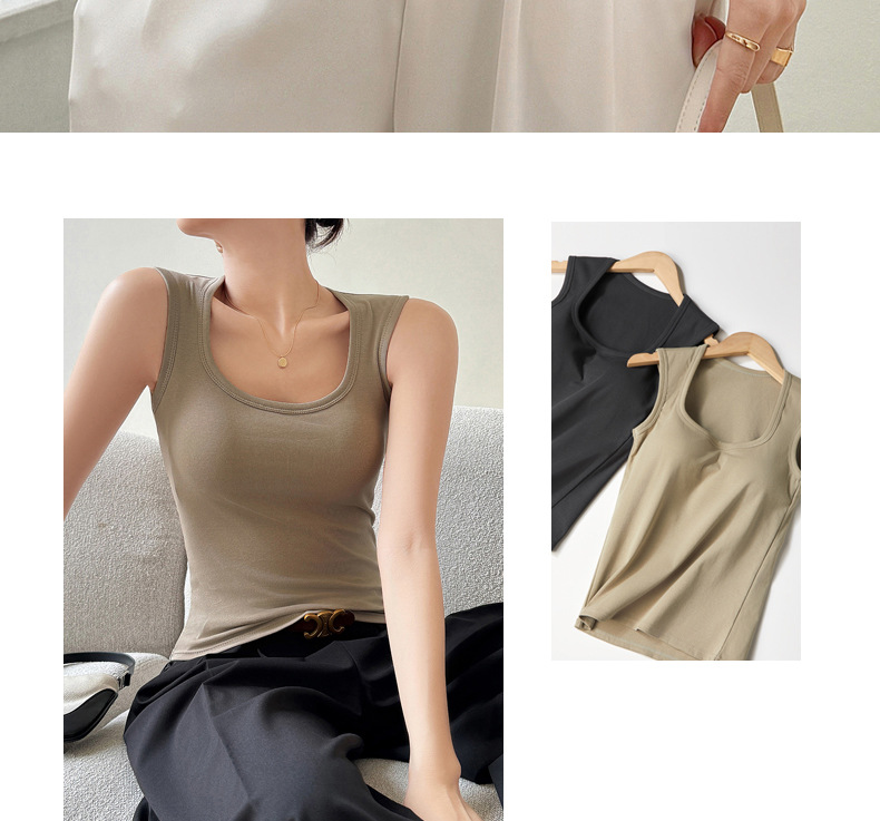 Áo Ba Lỗ Nữ Cotton Nguyên Chất | Kèm Đệm Ngực, Che Ngực, Gợi Cảm, Basic, Mặc Xuân Hè Thu MAKILANA T8
