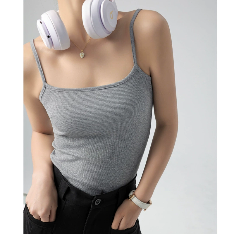 Áo Ba Lỗ Nữ Hai Dây Kèm Lót | Thiết Kế Ren, Che Ngực, Mặc Trong & Ngoài, Hot Trend Douyin, Mặc Xuân Hè Thu MAKILANA T7
