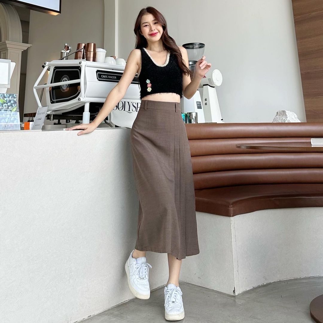 Chân váy midi xếp ly CV10