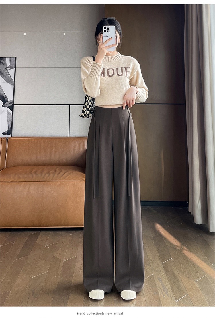 Quần ống suông nữ, quần nữ ống rộng giấu khuy, quần nữ may bằng vải độc quyền nhà LANA không nhăn. (QT74)