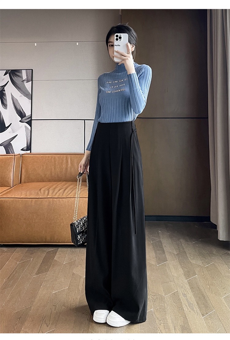 Quần ống suông nữ, quần nữ ống rộng giấu khuy, quần nữ may bằng vải độc quyền nhà LANA không nhăn. (QT74)
