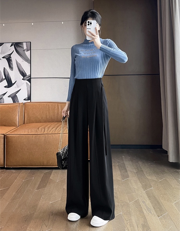 Quần ống suông nữ, quần nữ ống rộng giấu khuy, quần nữ may bằng vải độc quyền nhà LANA không nhăn. (QT74)
