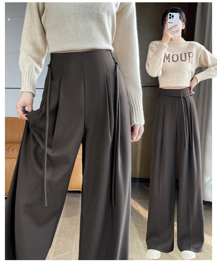 Quần ống suông nữ, quần nữ ống rộng giấu khuy, quần nữ may bằng vải độc quyền nhà LANA không nhăn. (QT74)