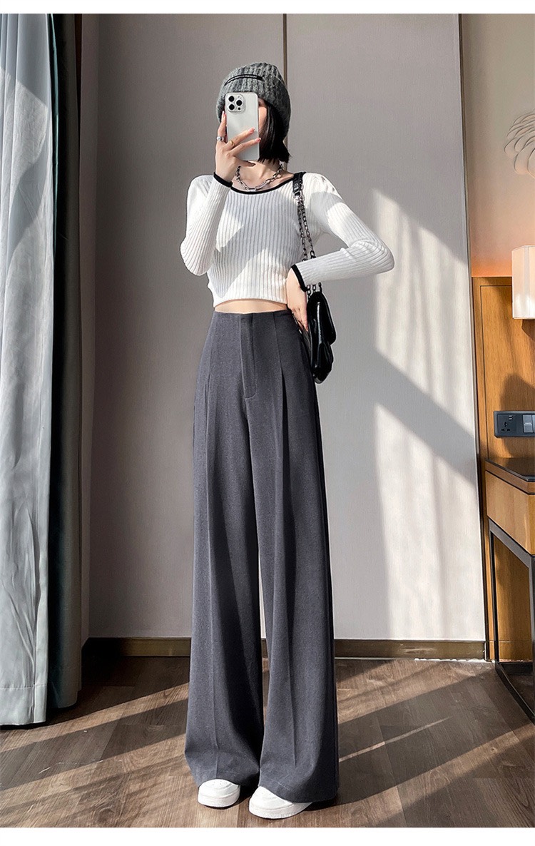 Quần suông nữ li trước, quần nữ may bằng vải độc quyền nhà LANA không nhăn, ống rộng lưng cao siêu tôn dáng. (QT75)
