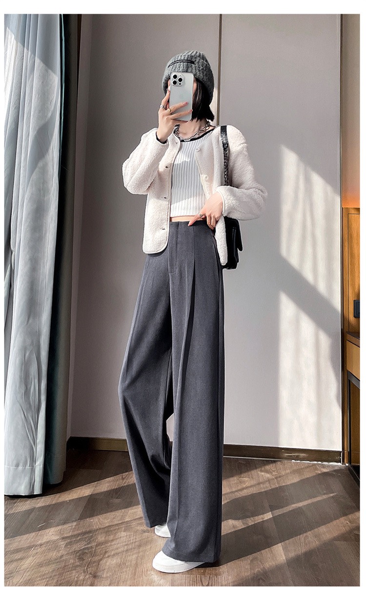 Quần suông nữ li trước, quần nữ may bằng vải độc quyền nhà LANA không nhăn, ống rộng lưng cao siêu tôn dáng. (QT75)