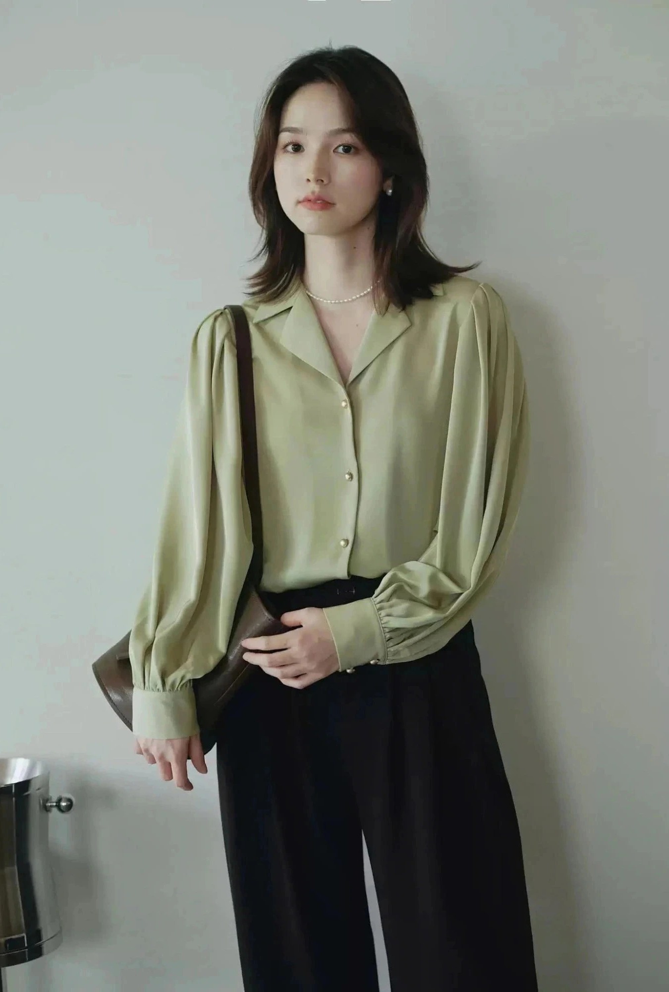 SM71 - ÁO SƠ MI DÀI TAY CỔ CHỮ V MAKILANA DÀNH CHO NỮ, ÁO SƠ MI NỮ TAY BỒNG CỔ VE DÀNH CHO MÙA XUÂN HÈ