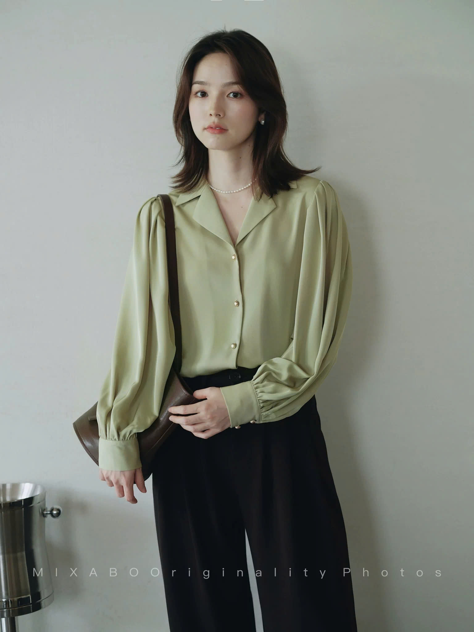 SM71 - ÁO SƠ MI DÀI TAY CỔ CHỮ V MAKILANA DÀNH CHO NỮ, ÁO SƠ MI NỮ TAY BỒNG CỔ VE DÀNH CHO MÙA XUÂN HÈ