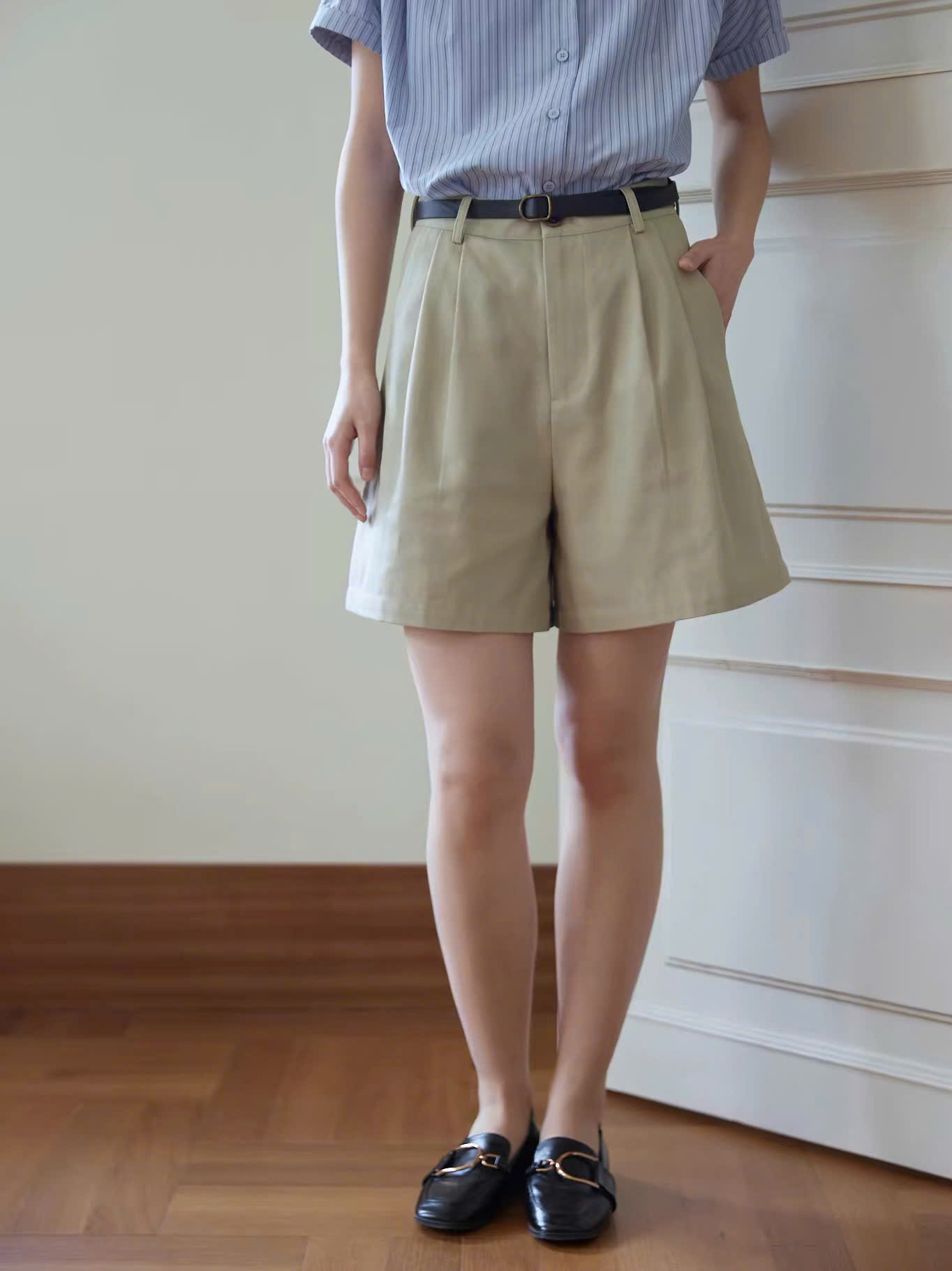 QS14 - QUẦN SHORT ỐNG RỘNG CẠP CAO MÀU KAKI ĐA NĂNG MAKILANA DÀNH CHO NỮ, QUẦN ĐÙI KIỂU DÁNG MỚI MÙA HÈ 2026