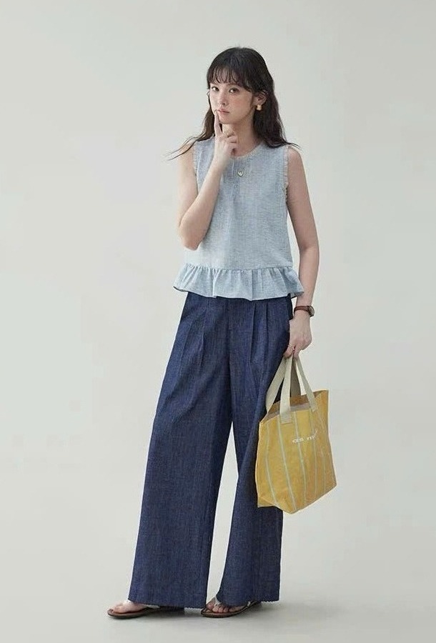 QT98 - QUẦN NỮ CAP CAO ỐNG RỘNG CHẤT LIỆU BÒ GIẤY MAKILANA, QUẦN XẾP LY ỐNG SUÔNG DÀNH CHO NỮ