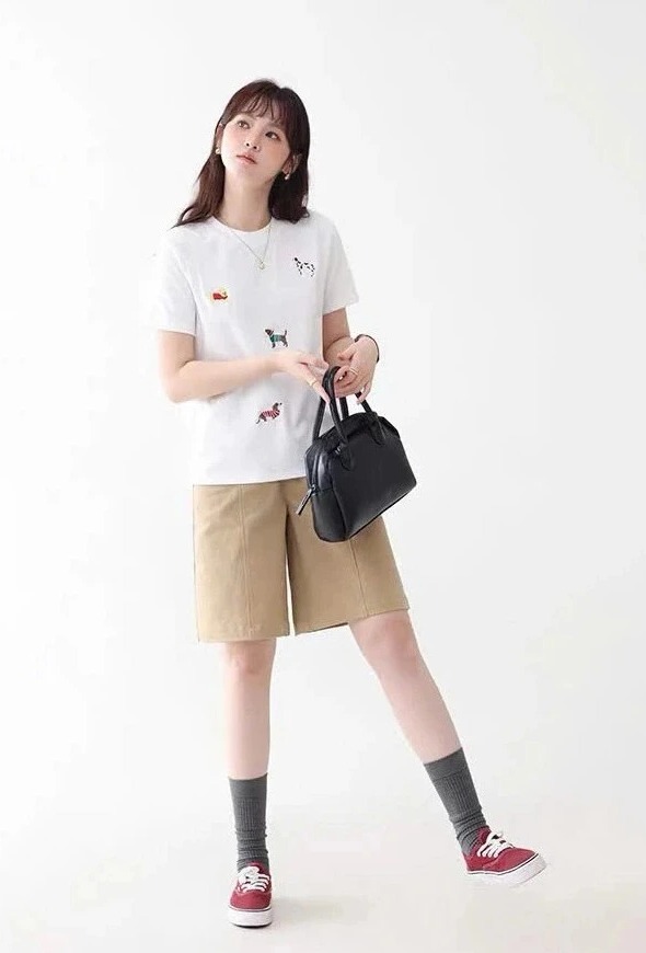 QS15 - QUẦN SHORT KAKI CẠP CAO DÁNG RỘNG MAKILANA DÀNH CHO NỮ, QUẦN ĐÙI NỮ ỐNG SUÔNG NGANG GỐI