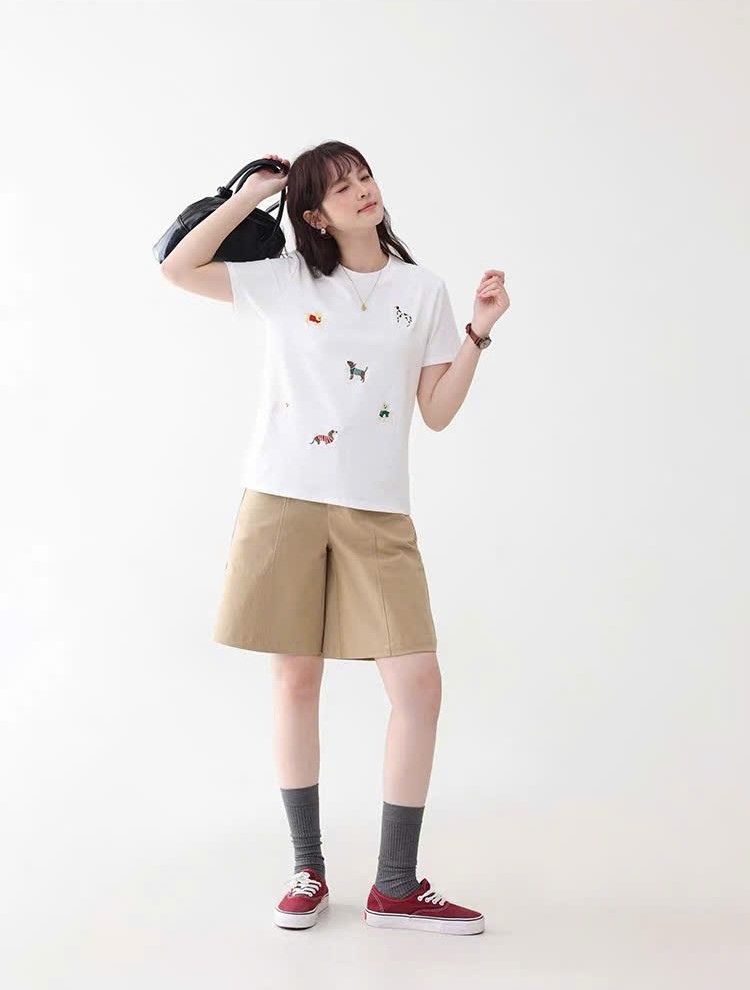 QS15 - QUẦN SHORT KAKI CẠP CAO DÁNG RỘNG MAKILANA DÀNH CHO NỮ, QUẦN ĐÙI NỮ ỐNG SUÔNG NGANG GỐI