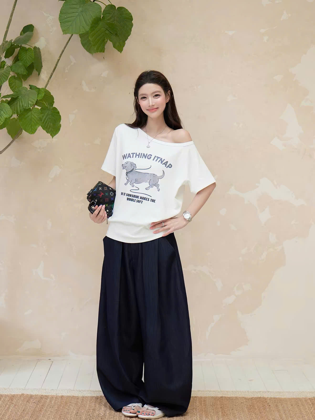 QT100 - Quần Denim Nữ Ống Siêu Rộng Lưng Cao Xếp Ly Khóa Cài Yếm MAKILANA, Quần Ống Rộng Dáng Suông Dành Cho Nữ