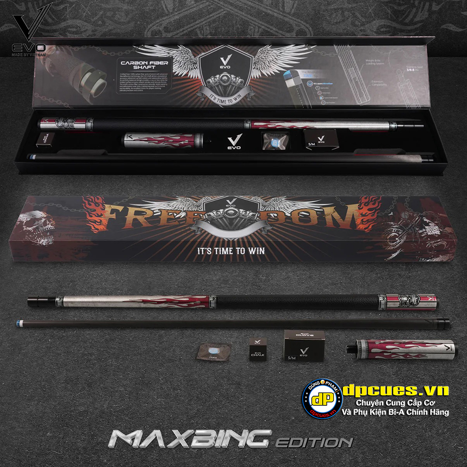 CƠ EVO FREEDOM 3 MAXBING EDITION - CRIMSON FLAME - TAY CẦM DA ĐEN