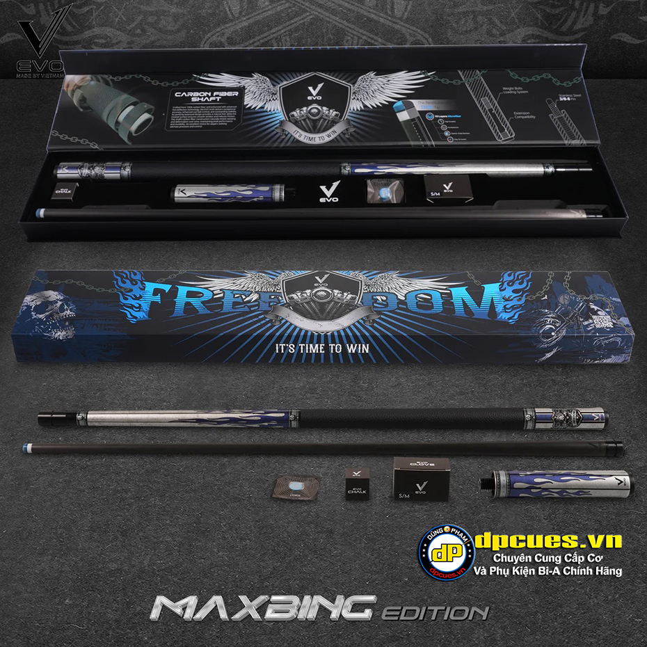 CƠ EVO FREEDOM 3 MAXBING EDITION - AZURE FLAME - TAY CẦM DA ĐEN
