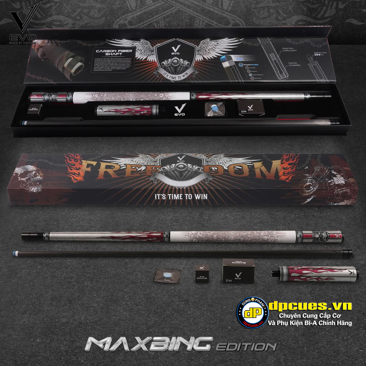 CƠ EVO FREEDOM 4 MAXBING EDITION - CRIMSON FLAME - TAY CẦM DA TRẮNG
