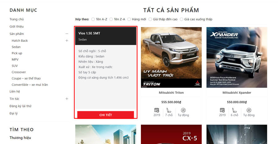 Evo Car thông tin sản phẩm
