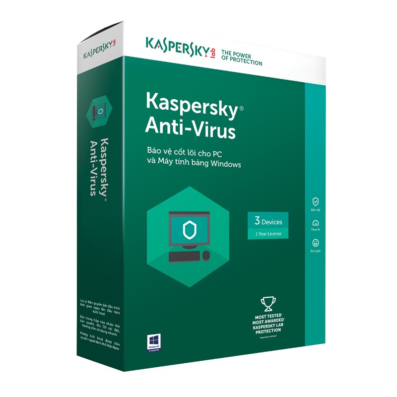Phần Mềm Kaspersky Antivirus 3Pc/12Tháng - Hải Anh Computer