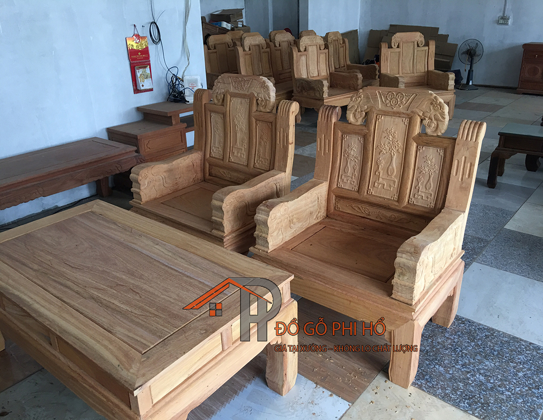 Bộ Ghế Au A Chương Voi Tay đặc Nguyen Khối Gỗ Go đỏ đồ Gỗ Phu Quy đồ Gỗ Phu Quy