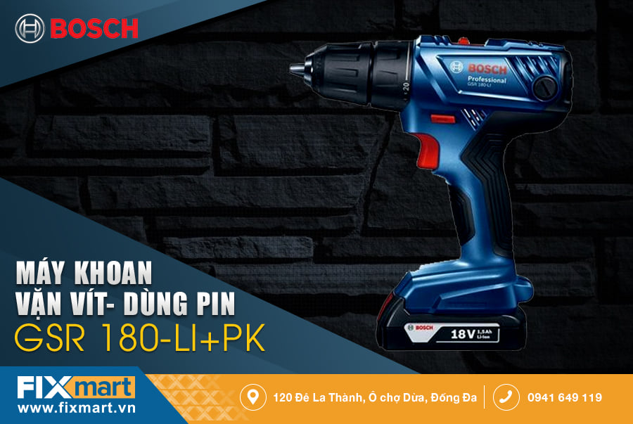 Trợ thủ cho những chuyến đi: Máy khoan vặn vít dùng pin BOSCH GSR 180-LI