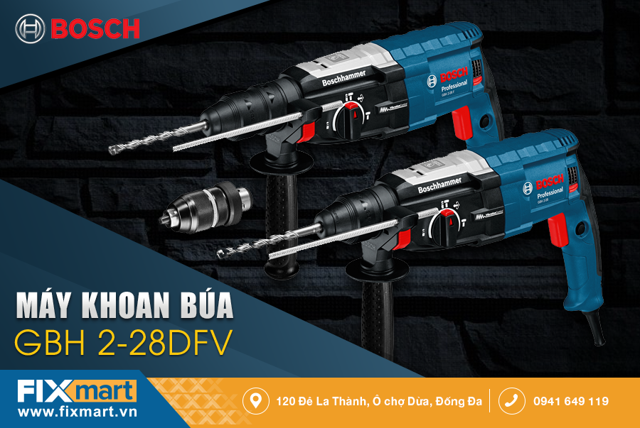 THI CÔNG DỄ DÀNG VỚI DÒNG MÁY KHOAN BÚA BOSCH GBH 2-28 DFV