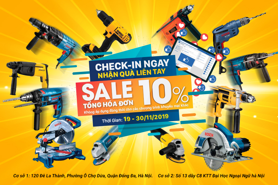 CHỈ CẦN CHECK-IN, GIẢM TƯƠI 10% TỔNG HÓA ĐƠN, DUY NHẤT TẠI FIXMART