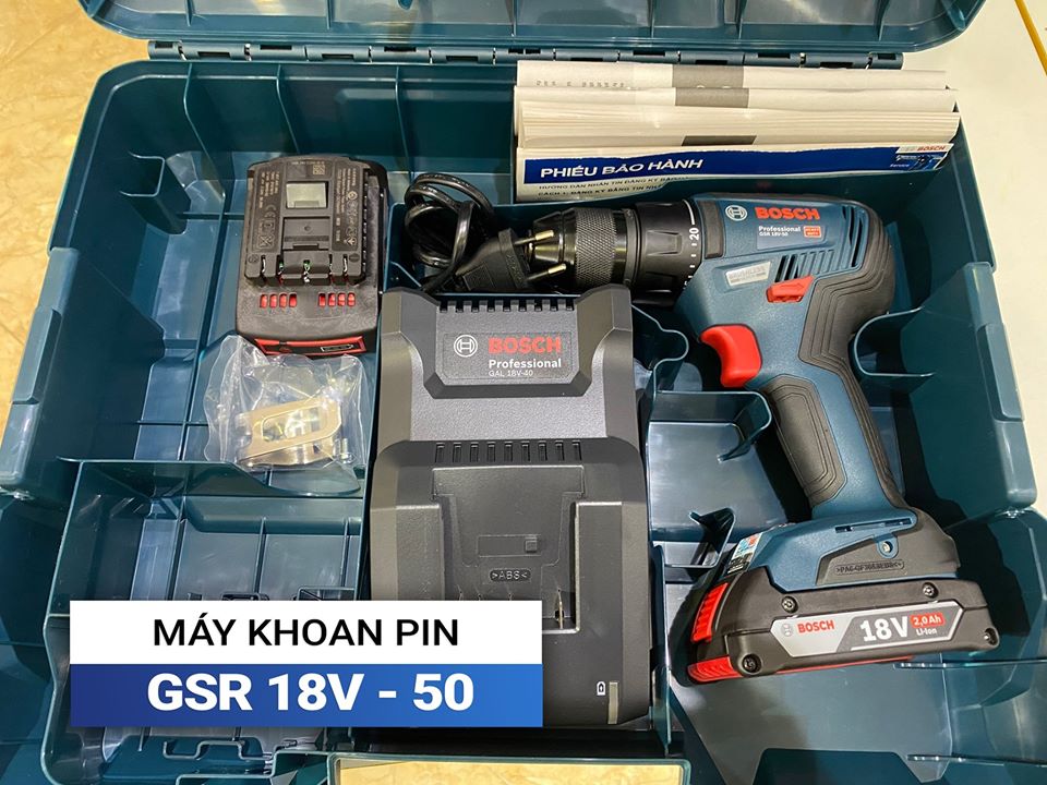 Máy khoan pin BOSCH GSR 18V-50 không chổi than