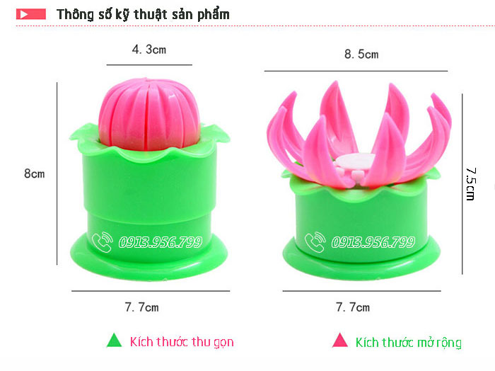 Kích thước khuôn bánh bao hoa sen 8 cánh