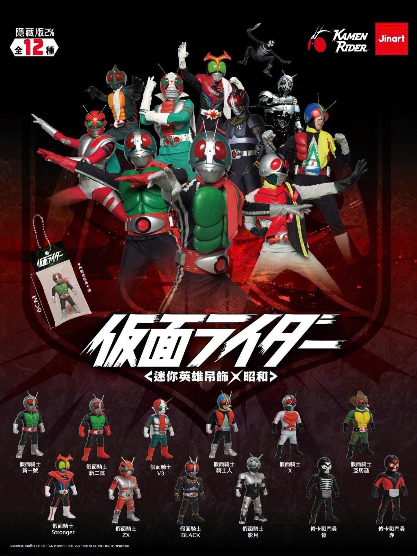 JINART × Kamen Rider Mini Hero Charm Figure - Showa Era Edition