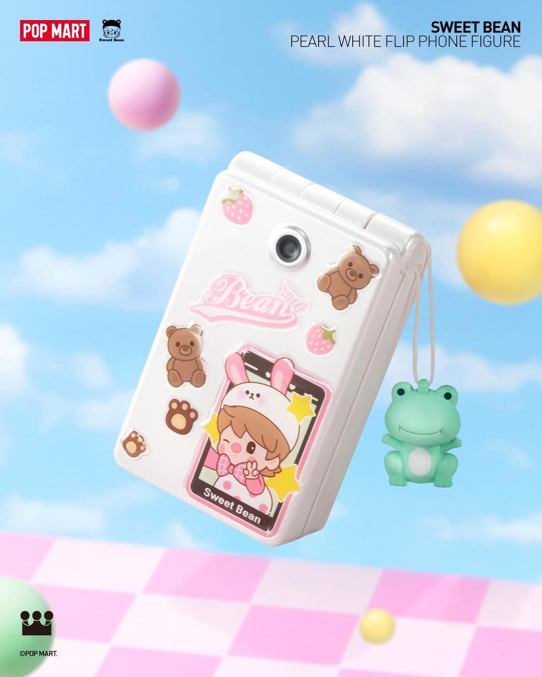 Sweet Bean Pearl White Flip Phone Figure