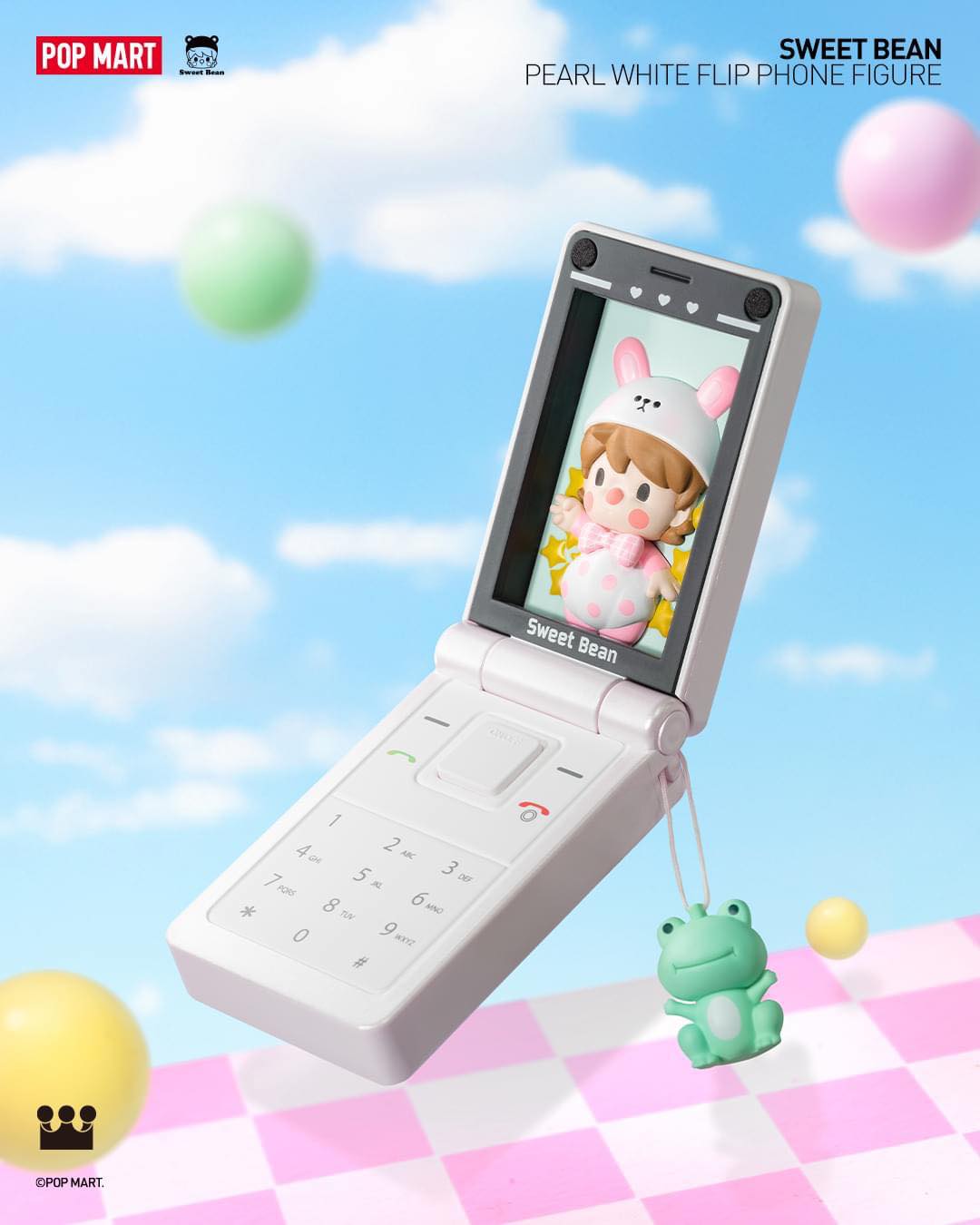 Sweet Bean Pearl White Flip Phone Figure