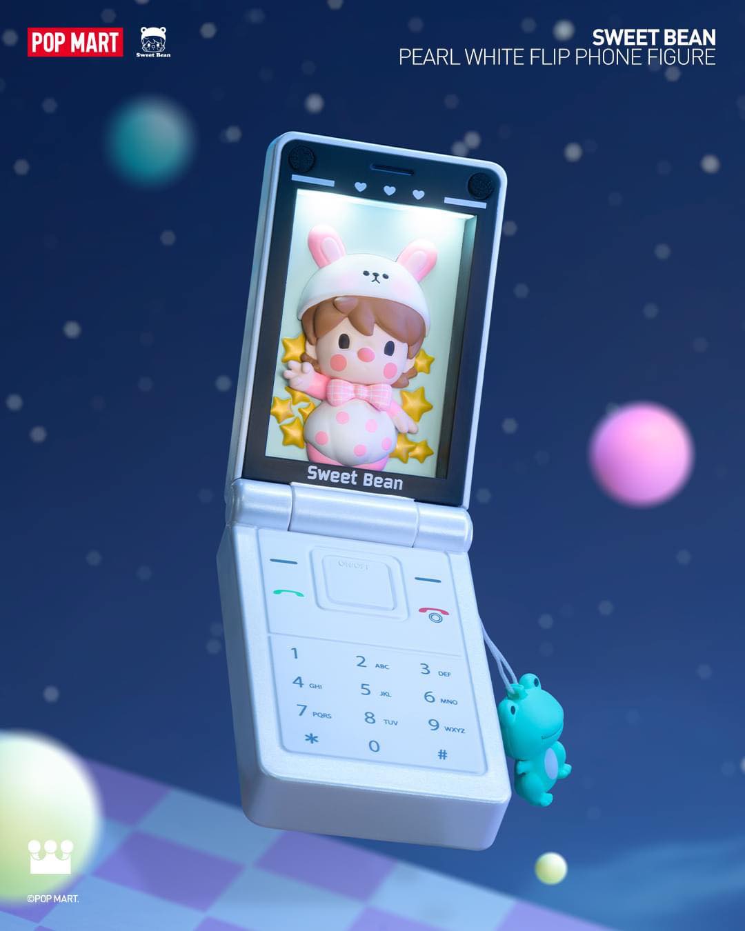 Sweet Bean Pearl White Flip Phone Figure