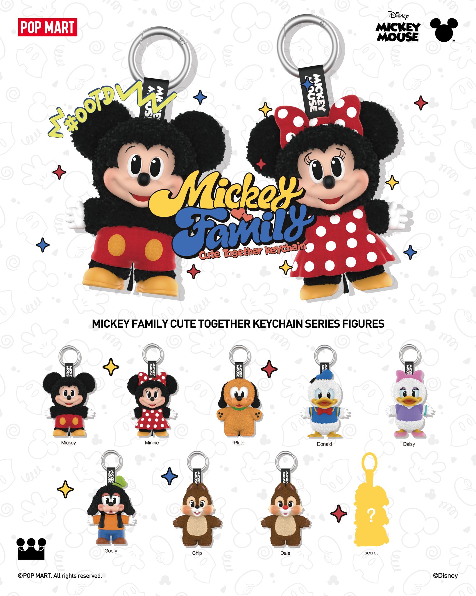 Mickey Family Cute Together Keychain Series Figures