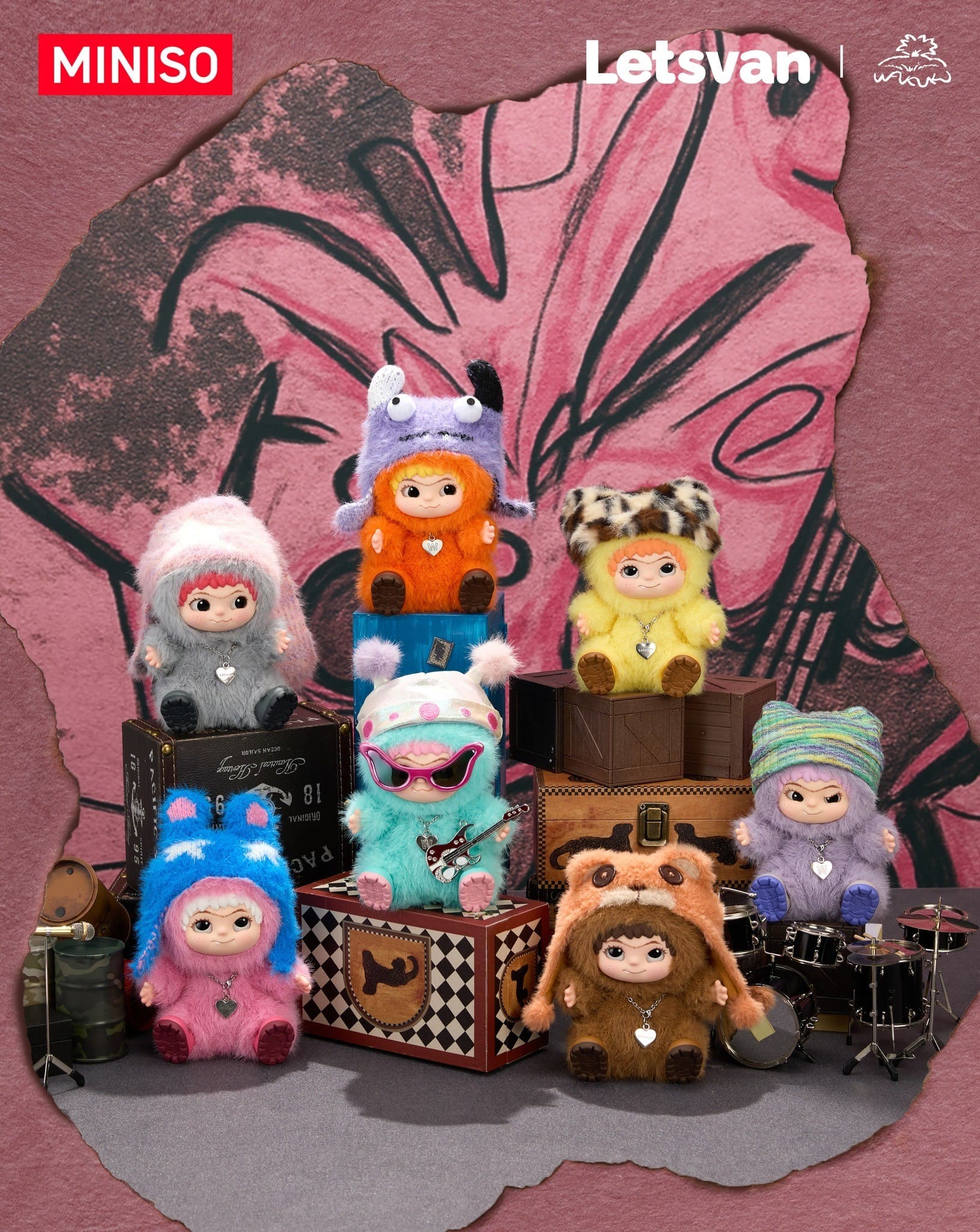 Wakuku Fuzzay Trendy Fun Party Plush Blind Box