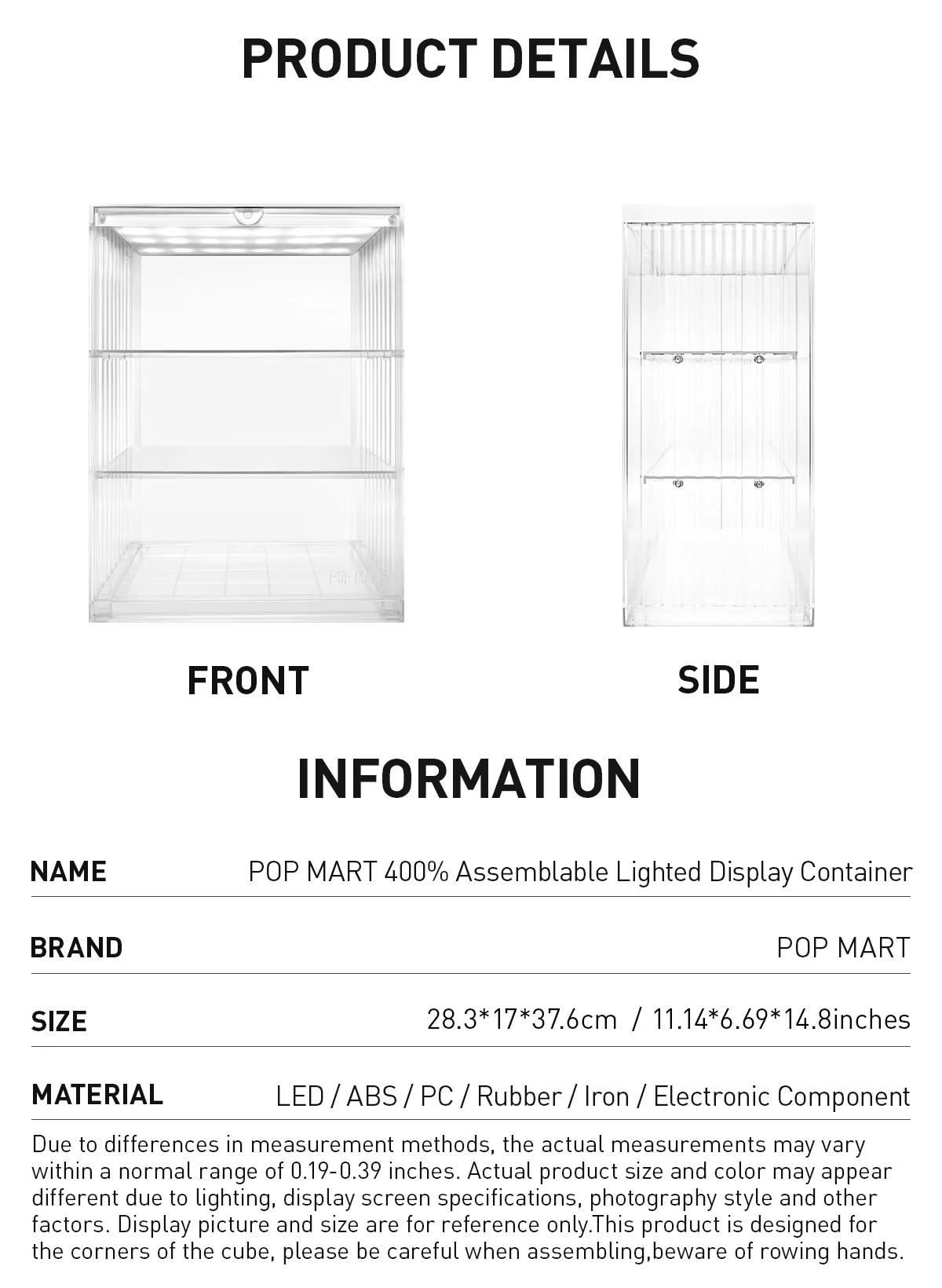 POP MART 400%  Assemblable Lighted