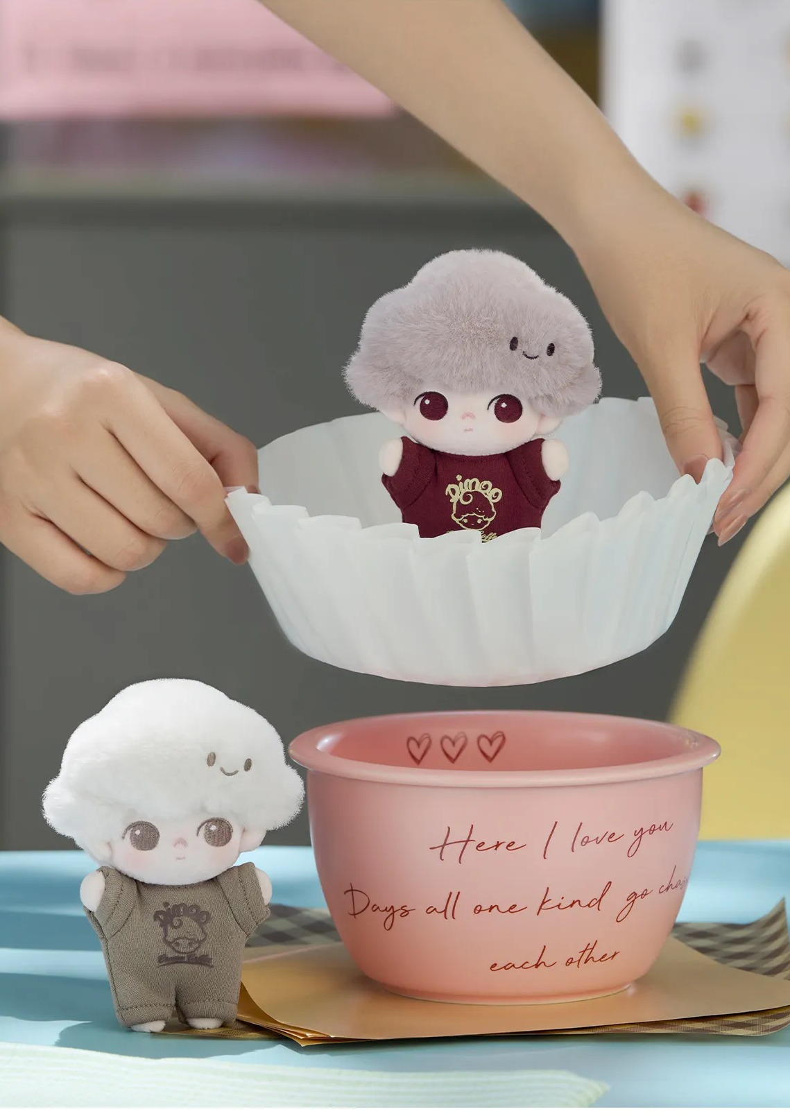 DIMOO Crush on Coffee Series Soft-faced Plush Keychain