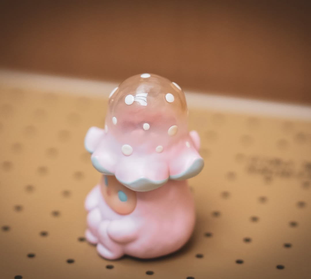 Pucky - Mushroom Beanie - Tall Pink Hat