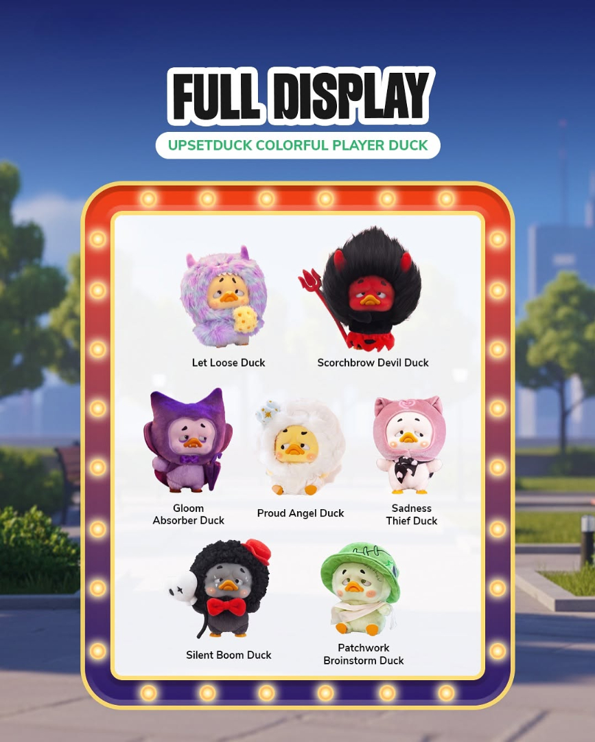 POCKET-UPSETDUCK - COLORFUL PLAYER DUCK PLUSH KEYCHAIN BLIND BOX