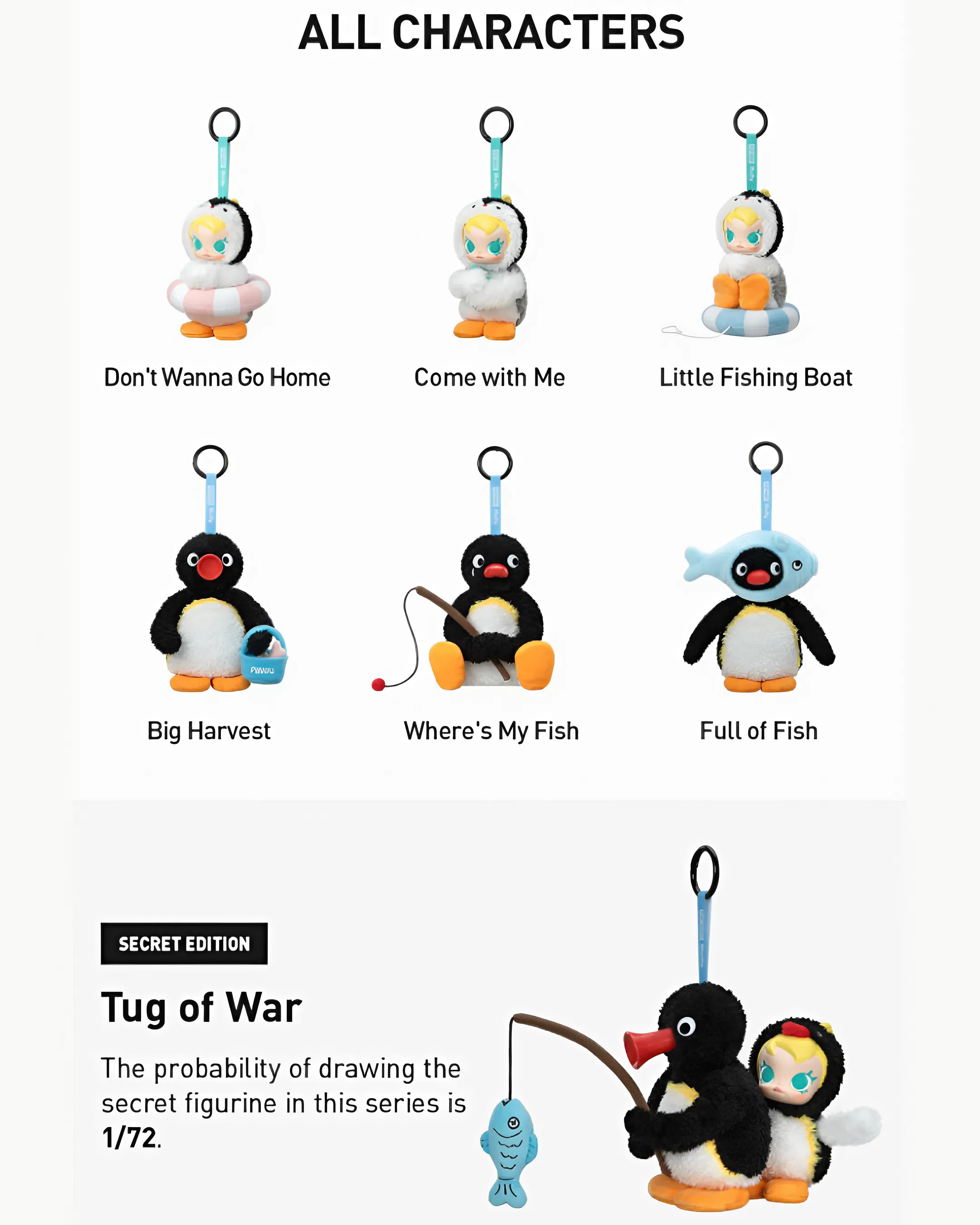 Baby Molly × PINGU Happy Fishing Series Vinyl Plush