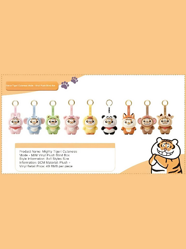 Mini Plush Vinyl Face Fat Tiger Series Blind Box