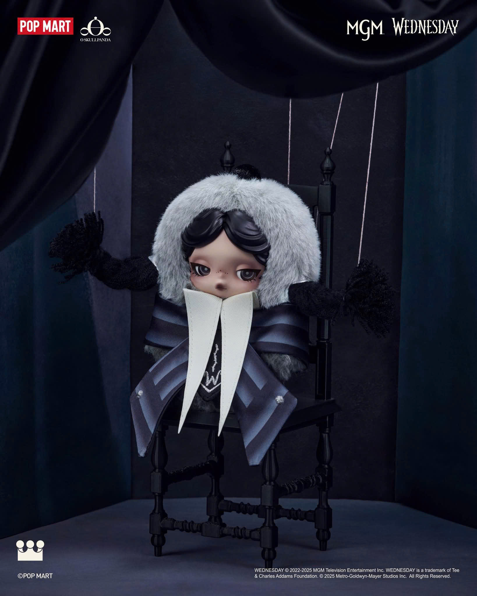 SKULLPANDA × Wednesday Plush（Nevermore Academy Uniform Version）