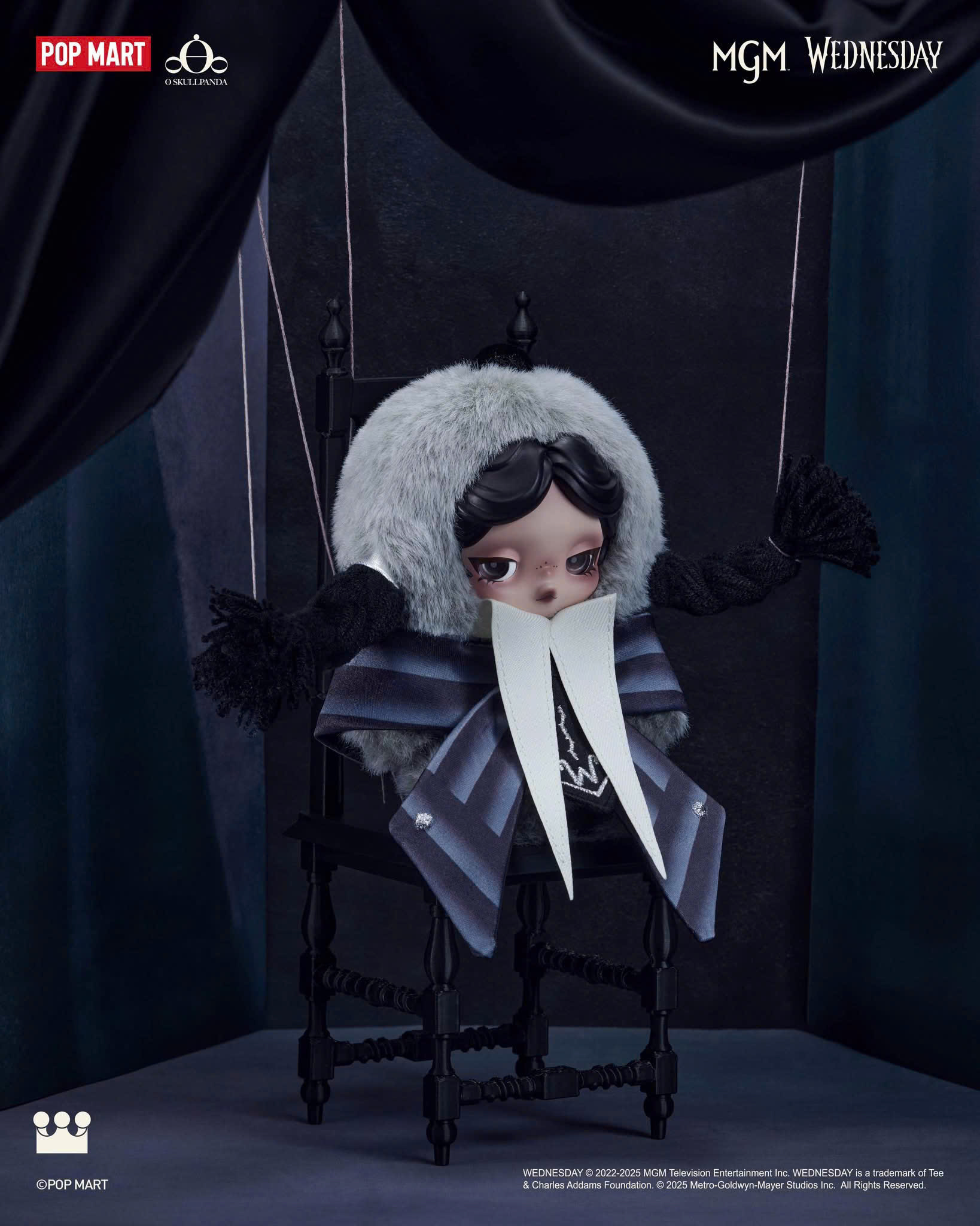 SKULLPANDA × Wednesday Plush（Nevermore Academy Uniform Version）